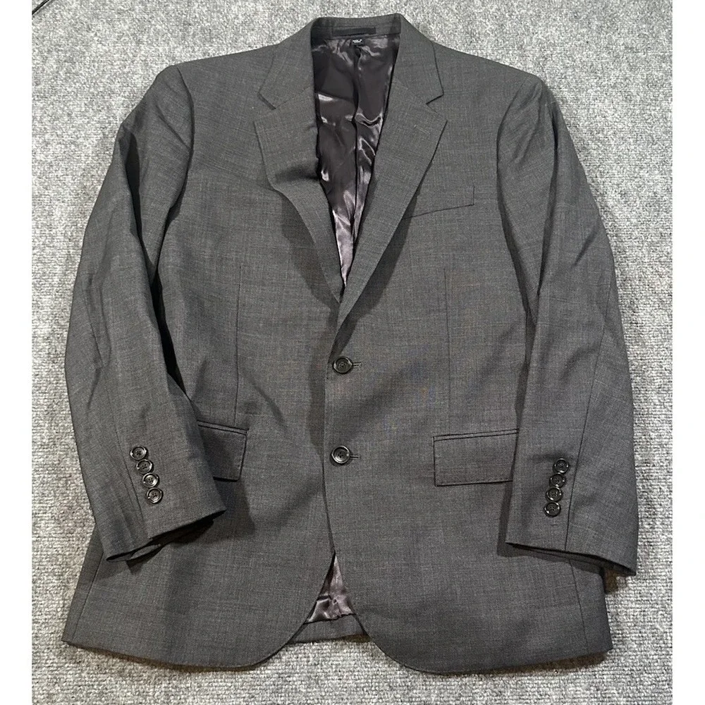 J Crew Mens Suit 40S Blazer 31x28 Slacks Grey Tollegno Wool Italian Fabric EUC
